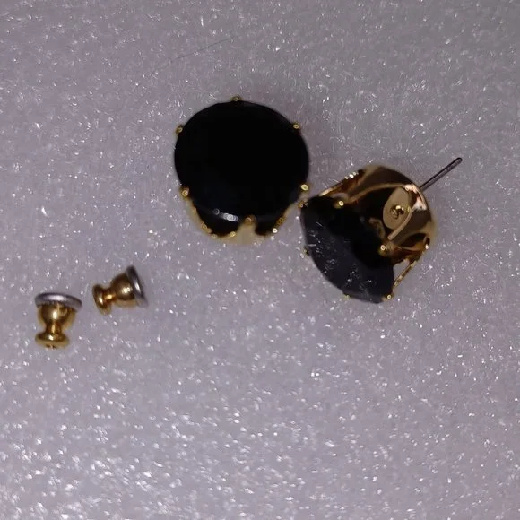 SWAROVSKI ELEMENTS (Reddish Black rn-gl 10mm) Stud Earrings Black Velvet Pouch - Picture 6 of 9
